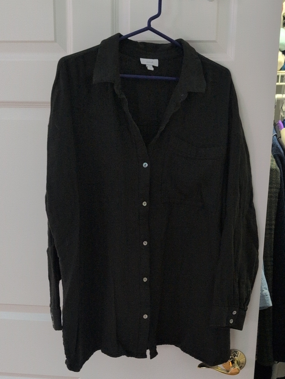 Dark Green Women's Button-Up Casual Blouse - Never Worn
